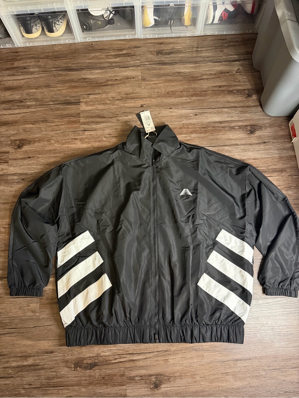 Adidas Anthony Edwards Basketball Track Jacket Black/White $120 Men’s Sz XL